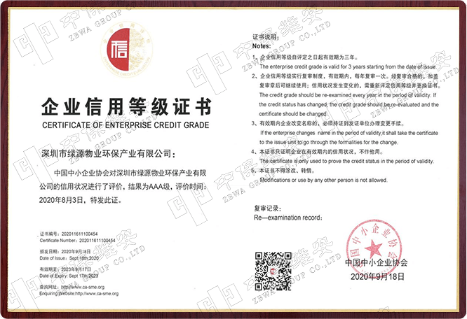 企业信用等级证书